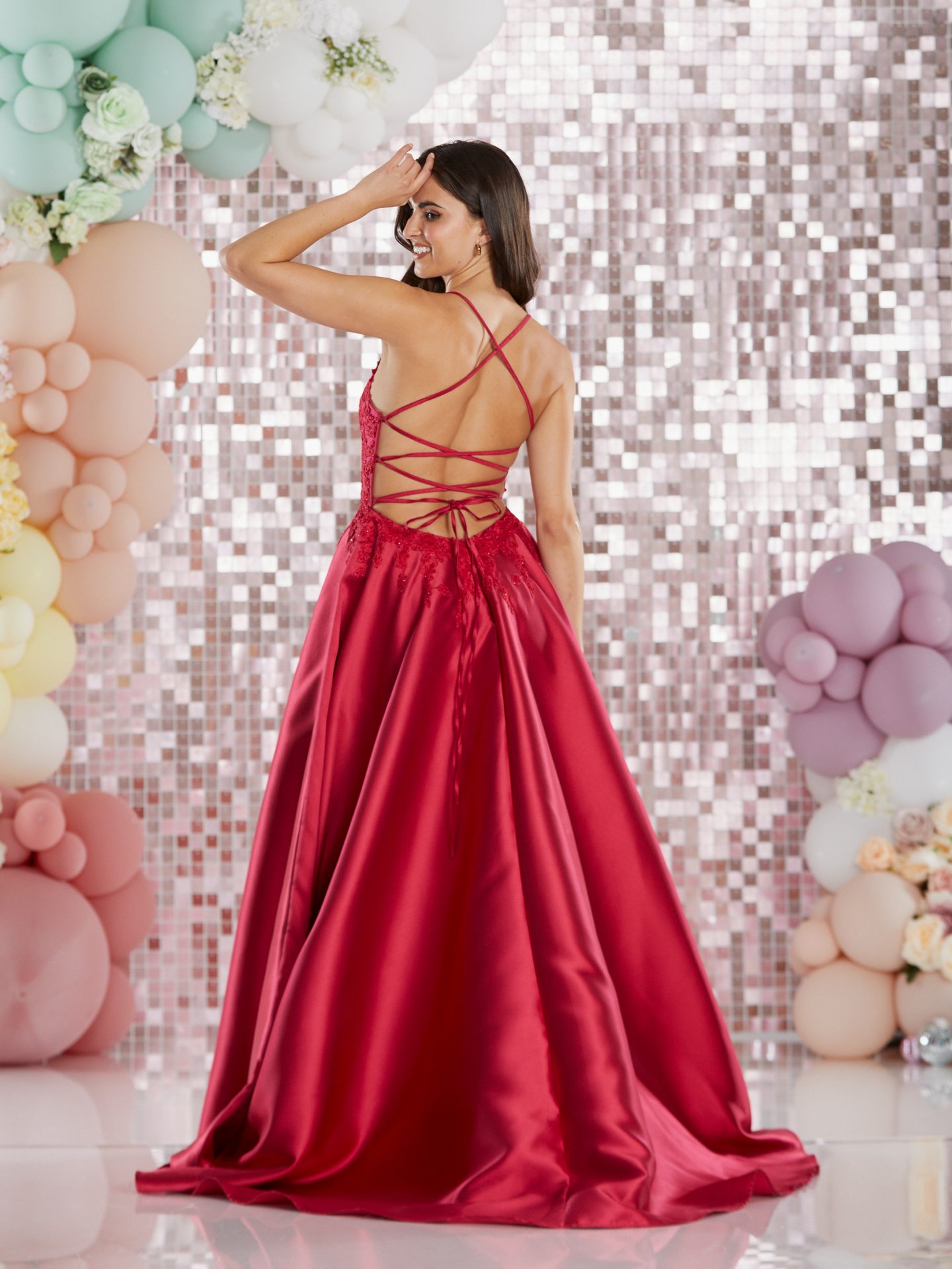 Cherry red hot sale prom dress